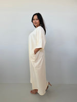 Mala Handworks Olivia Cotton Kaftan in Cream