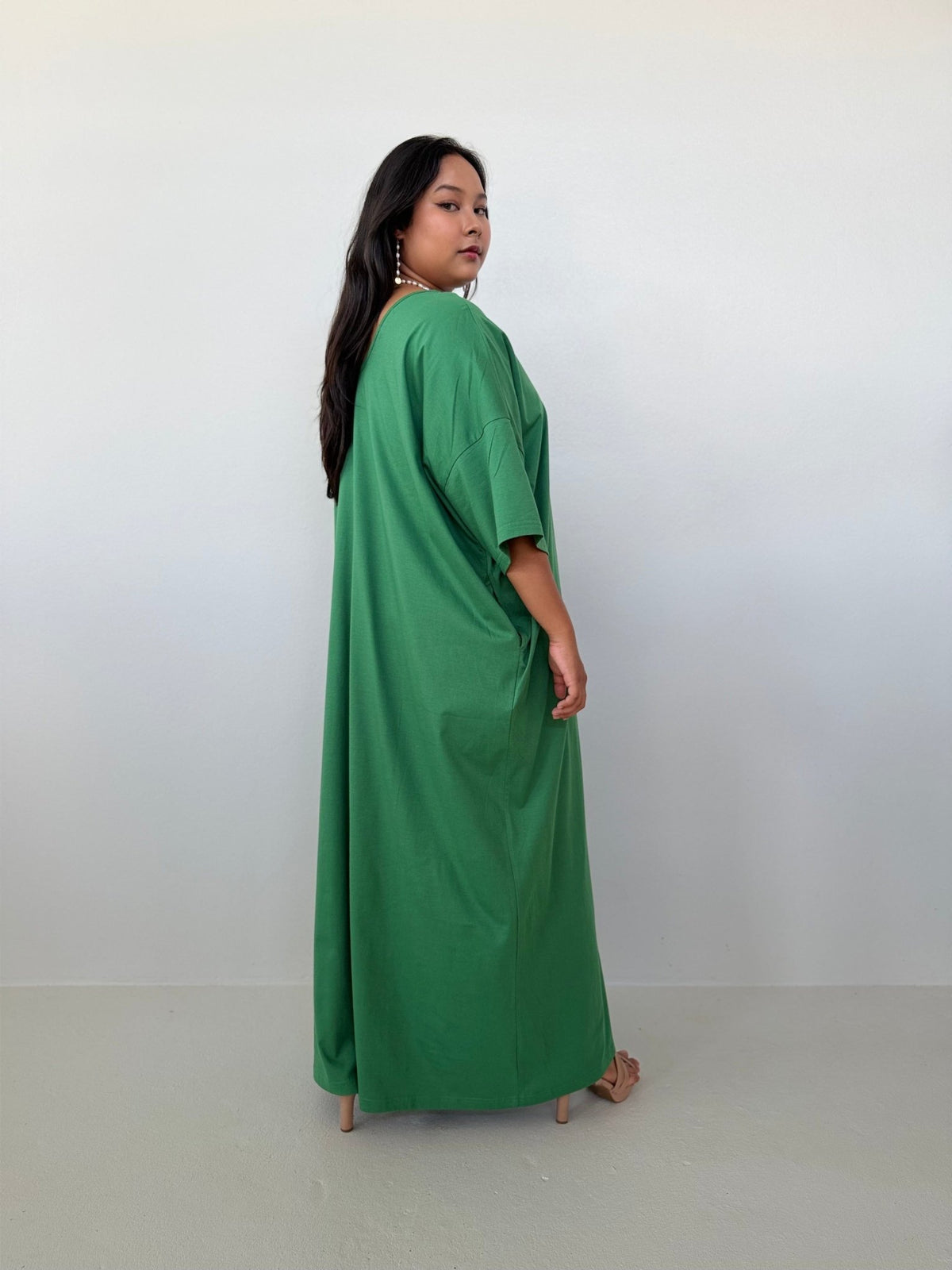 Mala Handworks Olivia Cotton Kaftan in Emerald