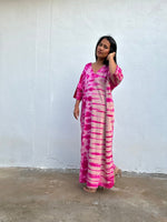 Olivia Cotton Kaftan in Fuchsia & Pink Tie Dye-CO-26-52-Mala Handworks