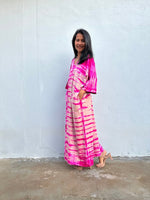 Olivia Cotton Kaftan in Fuchsia & Pink Tie Dye-CO-26-52-Mala Handworks