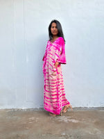 Olivia Cotton Kaftan in Fuchsia & Pink Tie Dye-CO-26-52-Mala Handworks