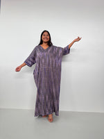 Mala Handworks Olivia Cotton Kaftan in Gray Tie Dye