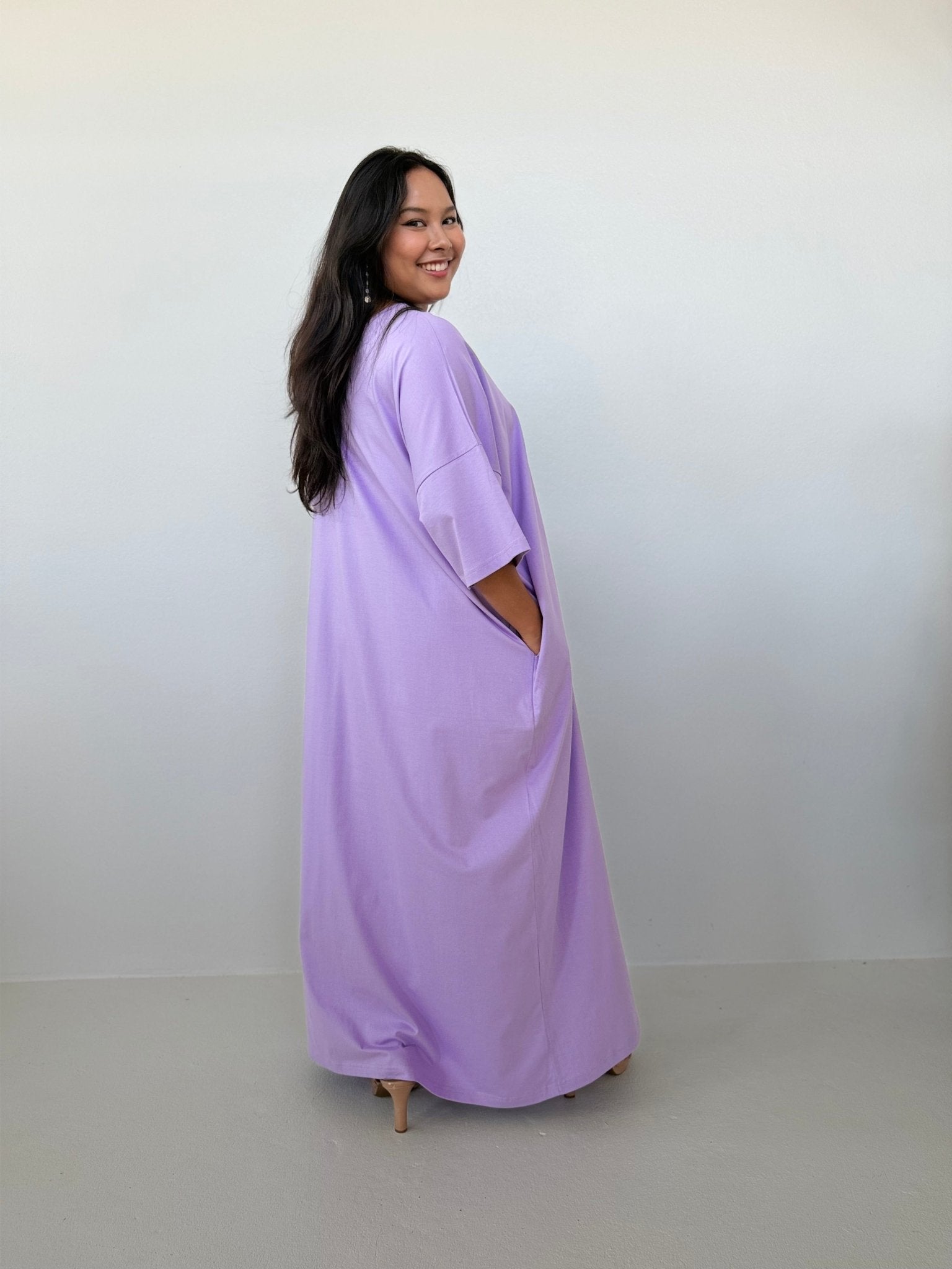 Mala Handworks Olivia Cotton Kaftan in Lilac