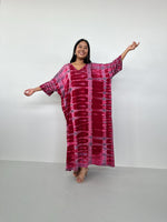 Mala Handworks Olivia Cotton Kaftan in Merlot and Purple Tie Dye