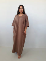 Mala Handworks Olivia Cotton Kaftan in Mocha