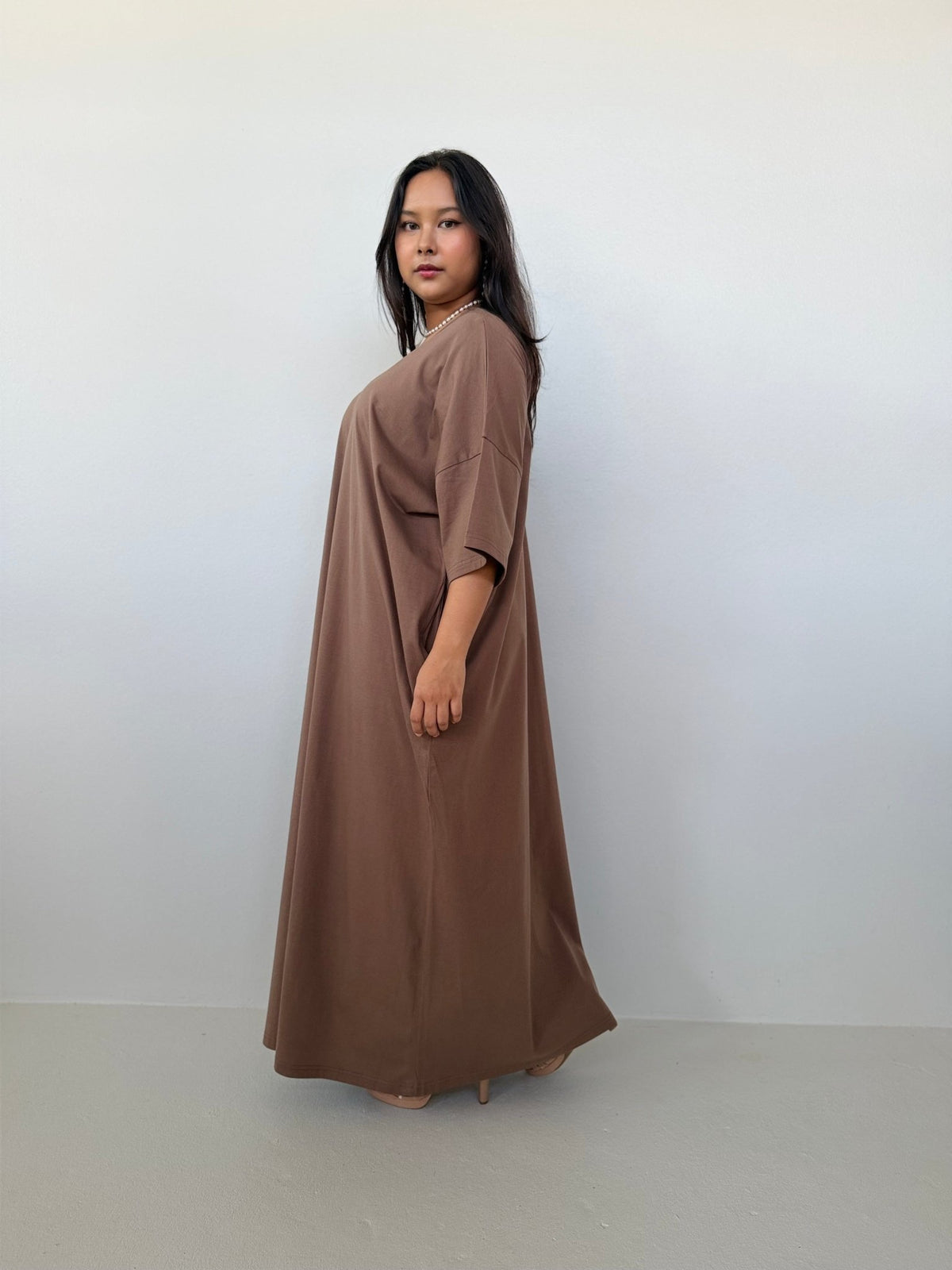 Mala Handworks Olivia Cotton Kaftan in Mocha
