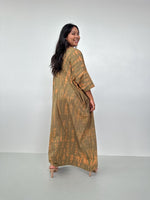 Mala Handworks Olivia Cotton Kaftan in Olive Tie Dye