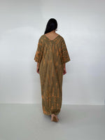 Mala Handworks Olivia Cotton Kaftan in Olive Tie Dye