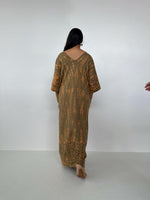 Mala Handworks Olivia Cotton Kaftan in Olive Tie Dye