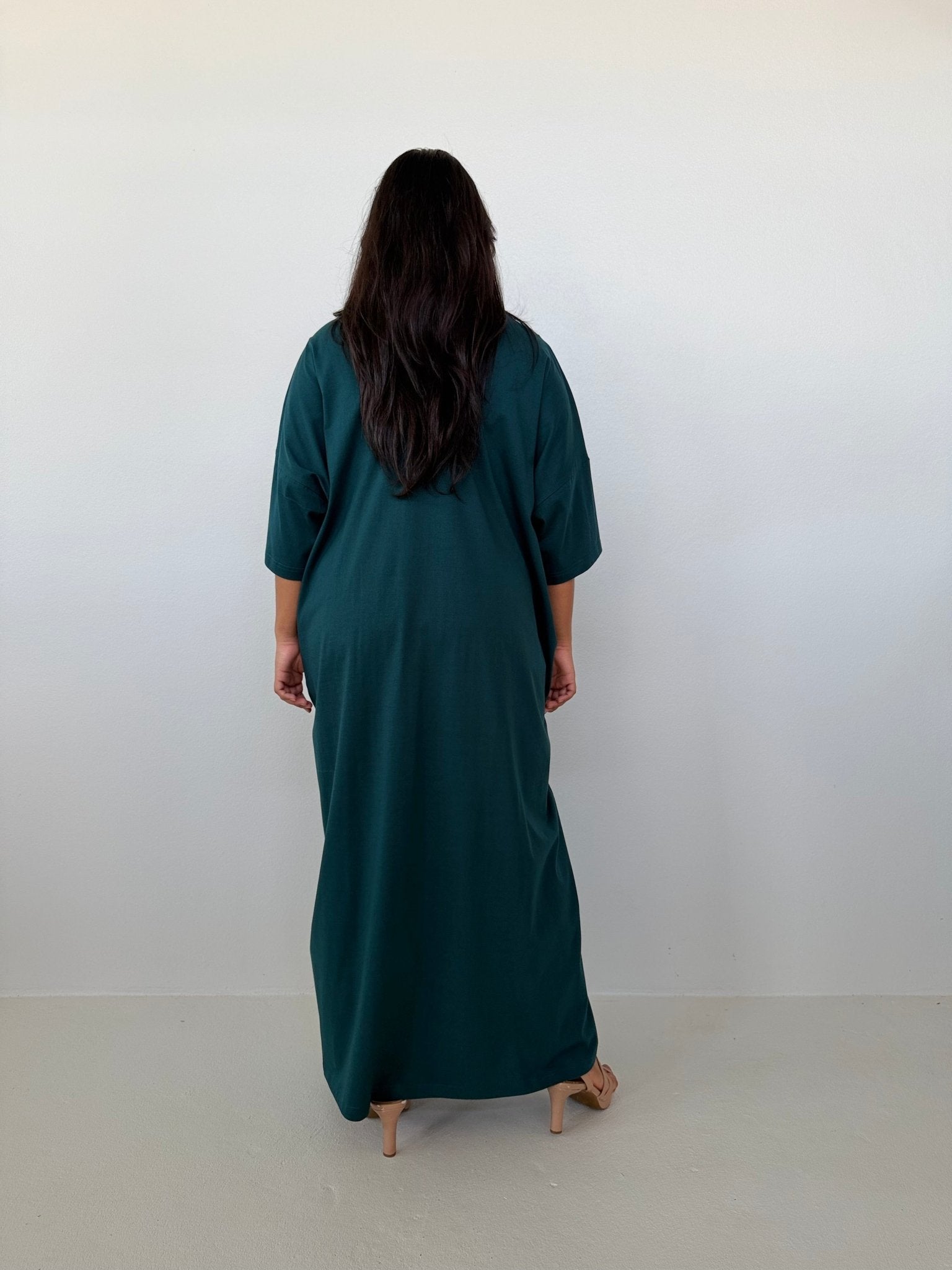 Mala Handworks Olivia Cotton Kaftan in Petrol