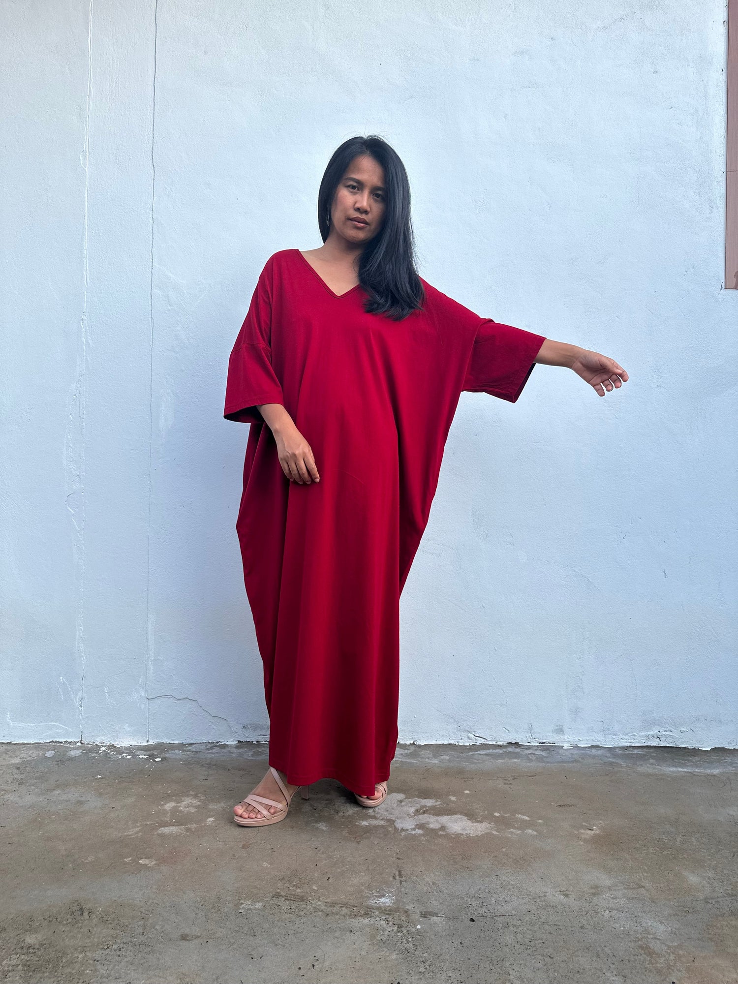 Olivia Cherry Kaftan front view