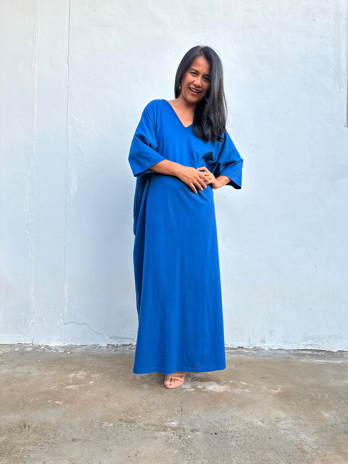 Olivia Cornflower blue Kaftan front view
