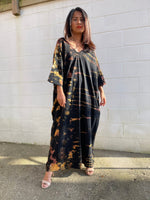 MALA handworks  Olivia Kaftan in Black and Rainbow Tie Dye