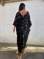 MALA handworks  Olivia Kaftan in Black and Rainbow Tie Dye