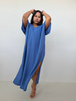 Mala Handworks Grace Cotton Kaftan in Cornflower