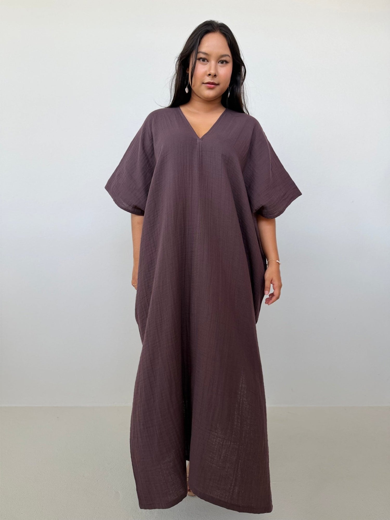Mala Handworks Grace Cotton Kaftan in Espresso