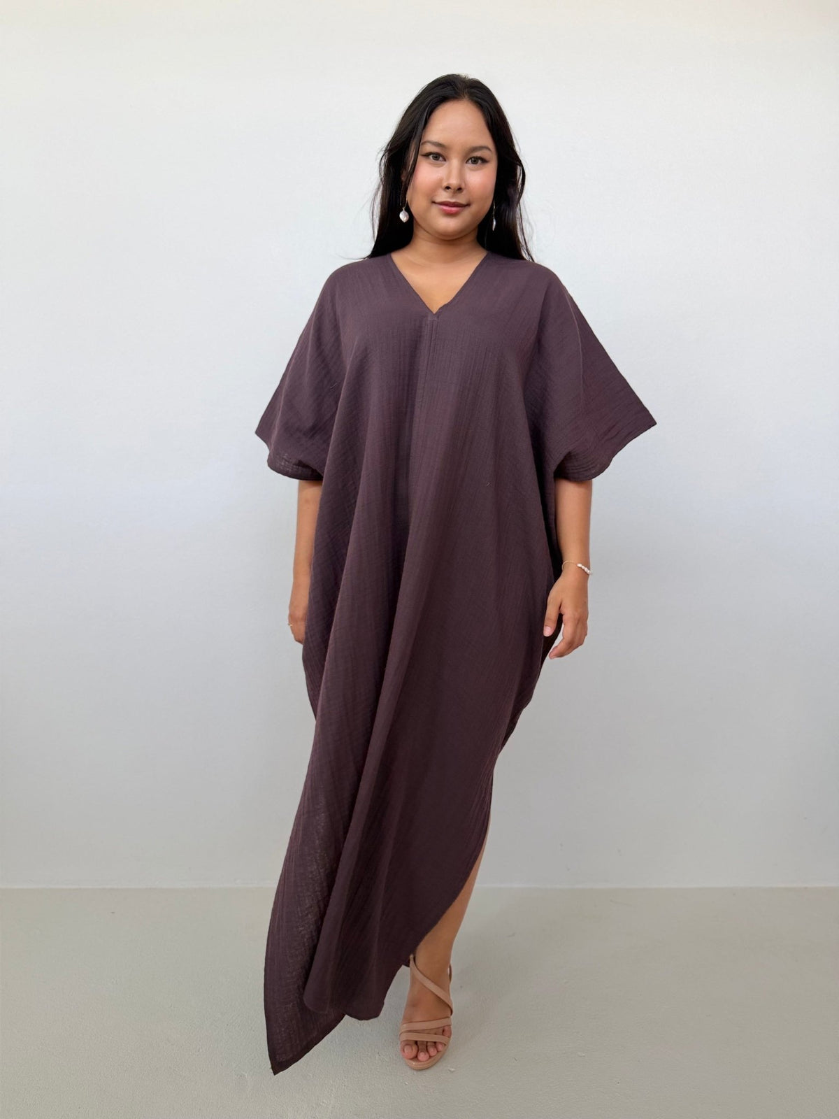 Mala Handworks Grace Cotton Kaftan in Espresso