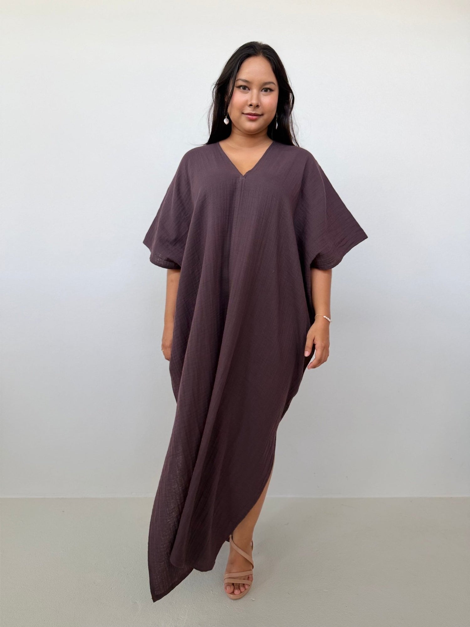 Mala Handworks Grace Cotton Kaftan in Espresso