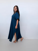 Mala Handworks Grace Cotton Kaftan in Petrol