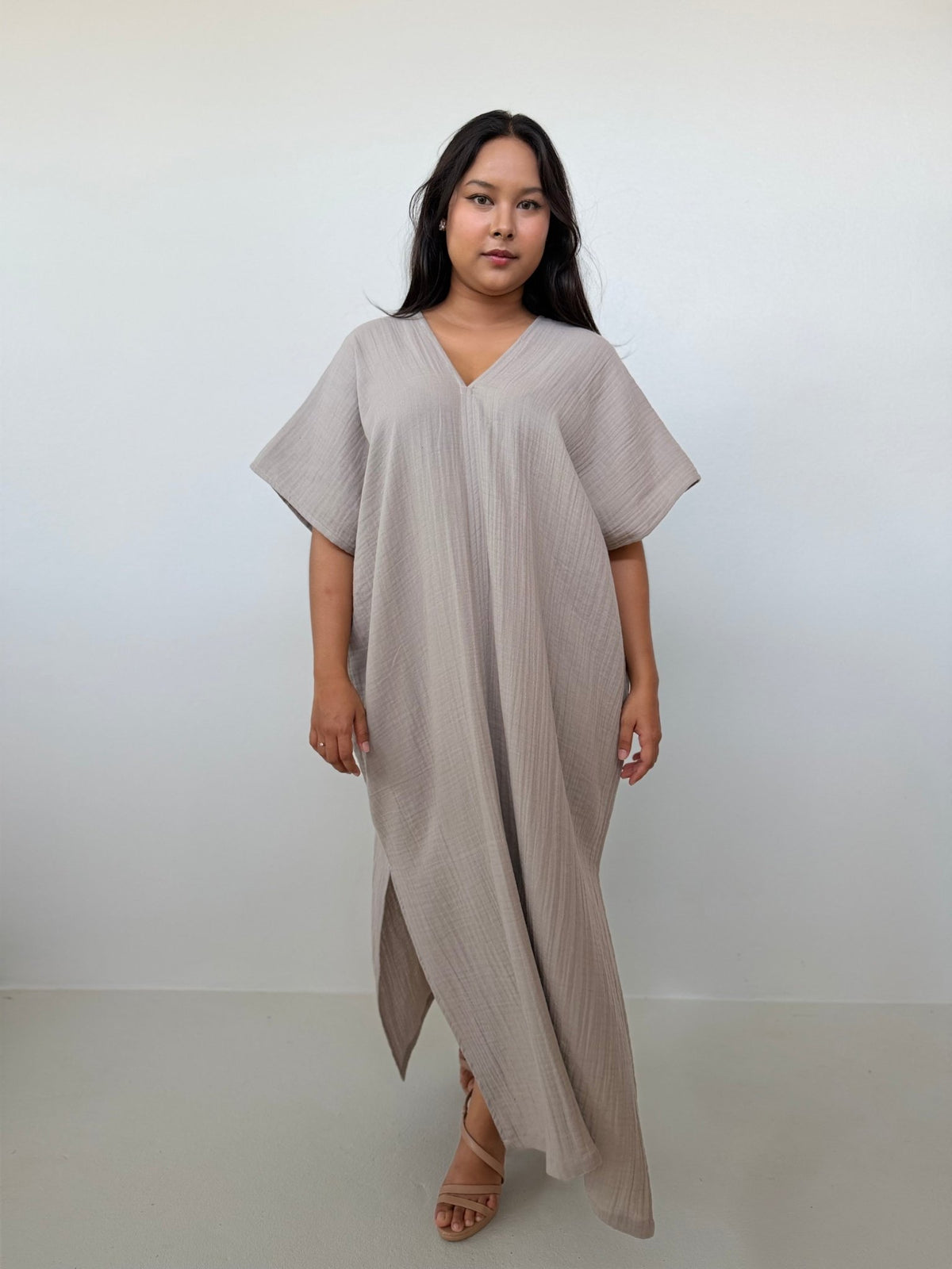 Mala Handworks Grace Cotton Kaftan in Sand