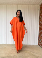 MALA handworks Grace Double Gauze Cotton Kaftan in Orange