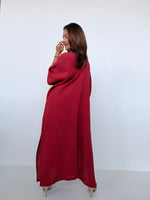 Penelope Double Gauze Cotton Kaftan in Ruby - Mala Handworks