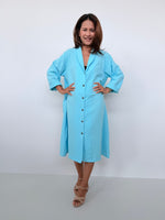 Piper Cotton Shirtdress in Aqua-PM-4-Mala Handworks