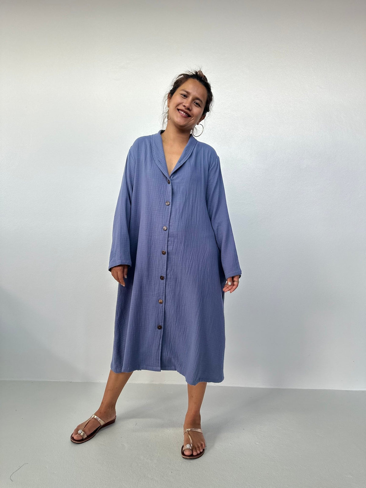 Piper Cotton Shirtdress in Purple-PM-2-Mala Handworks