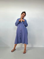 Piper Cotton Shirtdress in Purple-PM-2-Mala Handworks