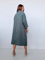 Piper Cotton Shirtdress in Slate-PM-5-Mala Handworks