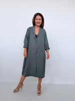 Piper Cotton Shirtdress in Slate-PM-5-Mala Handworks