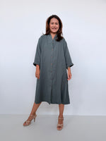 Piper Cotton Shirtdress in Slate-PM-5-Mala Handworks