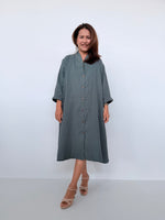 Piper Cotton Shirtdress in Slate-PM-5-Mala Handworks