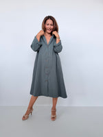 Piper Cotton Shirtdress in Slate-PM-5-Mala Handworks