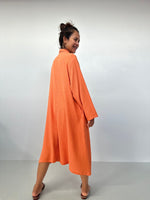 Piper Cotton Shirtdress in Tangerine-PM-1-Mala Handworks