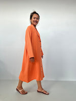 Piper Cotton Shirtdress in Tangerine-PM-1-Mala Handworks