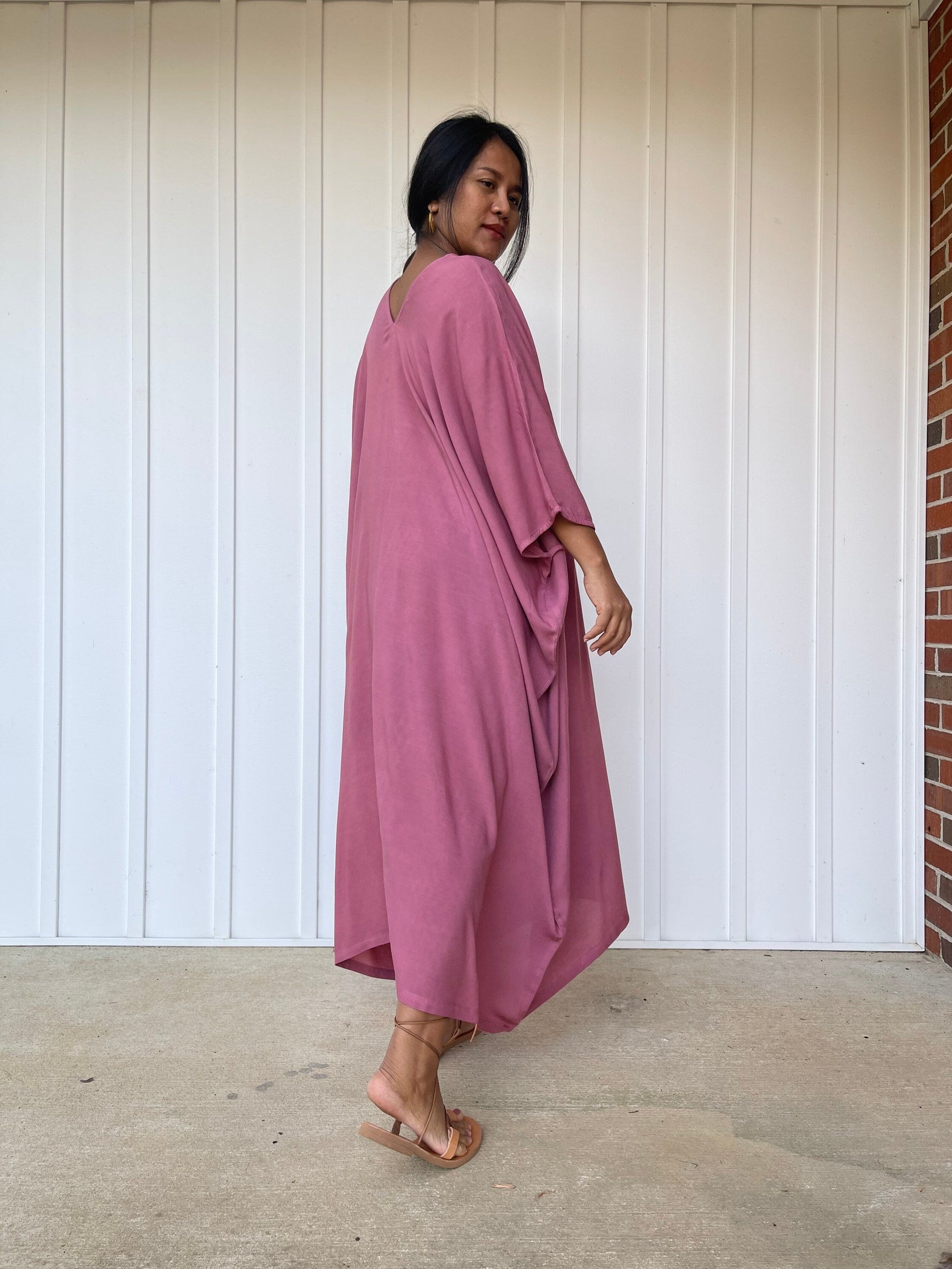 MALA handworks  Ruby Kaftan in Salmon Pink