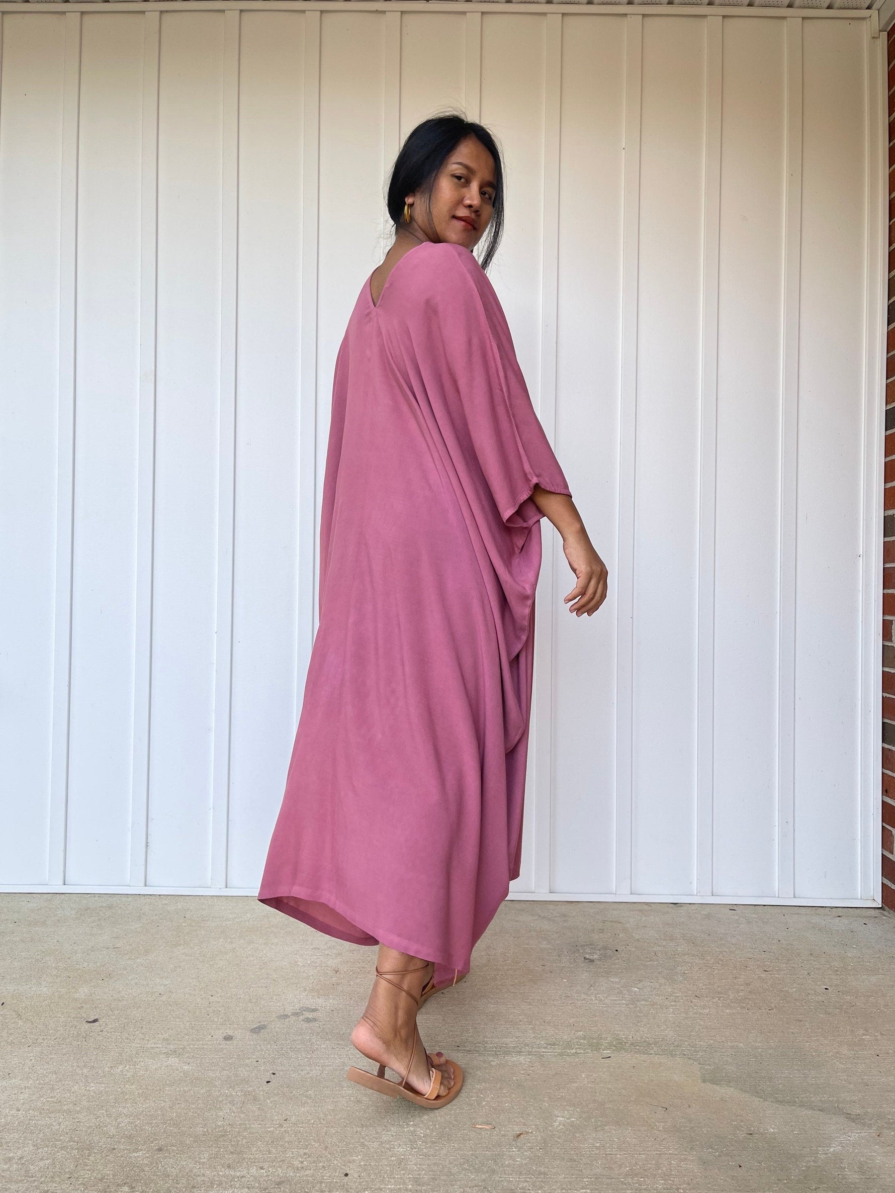 MALA handworks  Ruby Kaftan in Salmon Pink