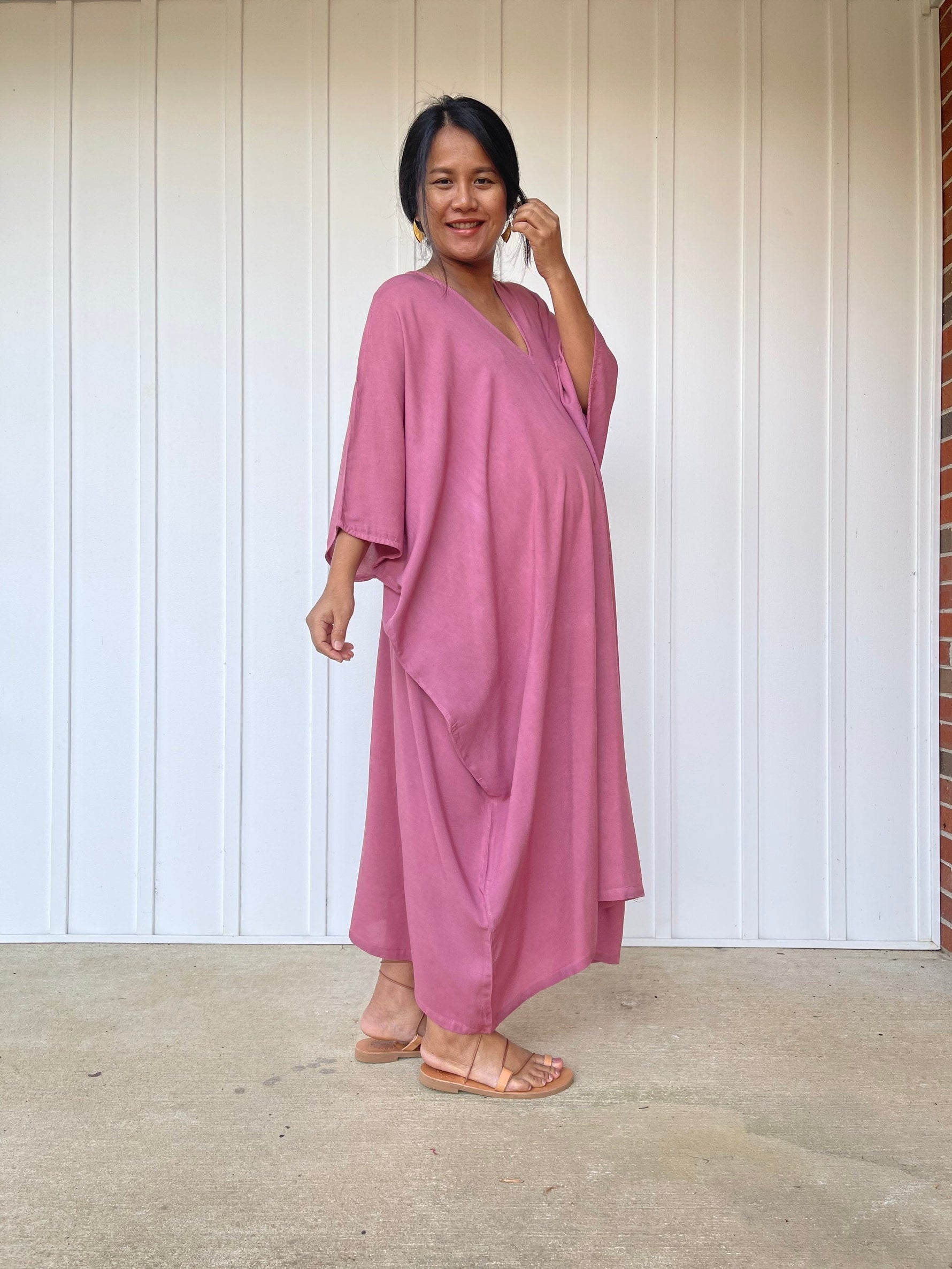 MALA handworks  Ruby Kaftan in Salmon Pink