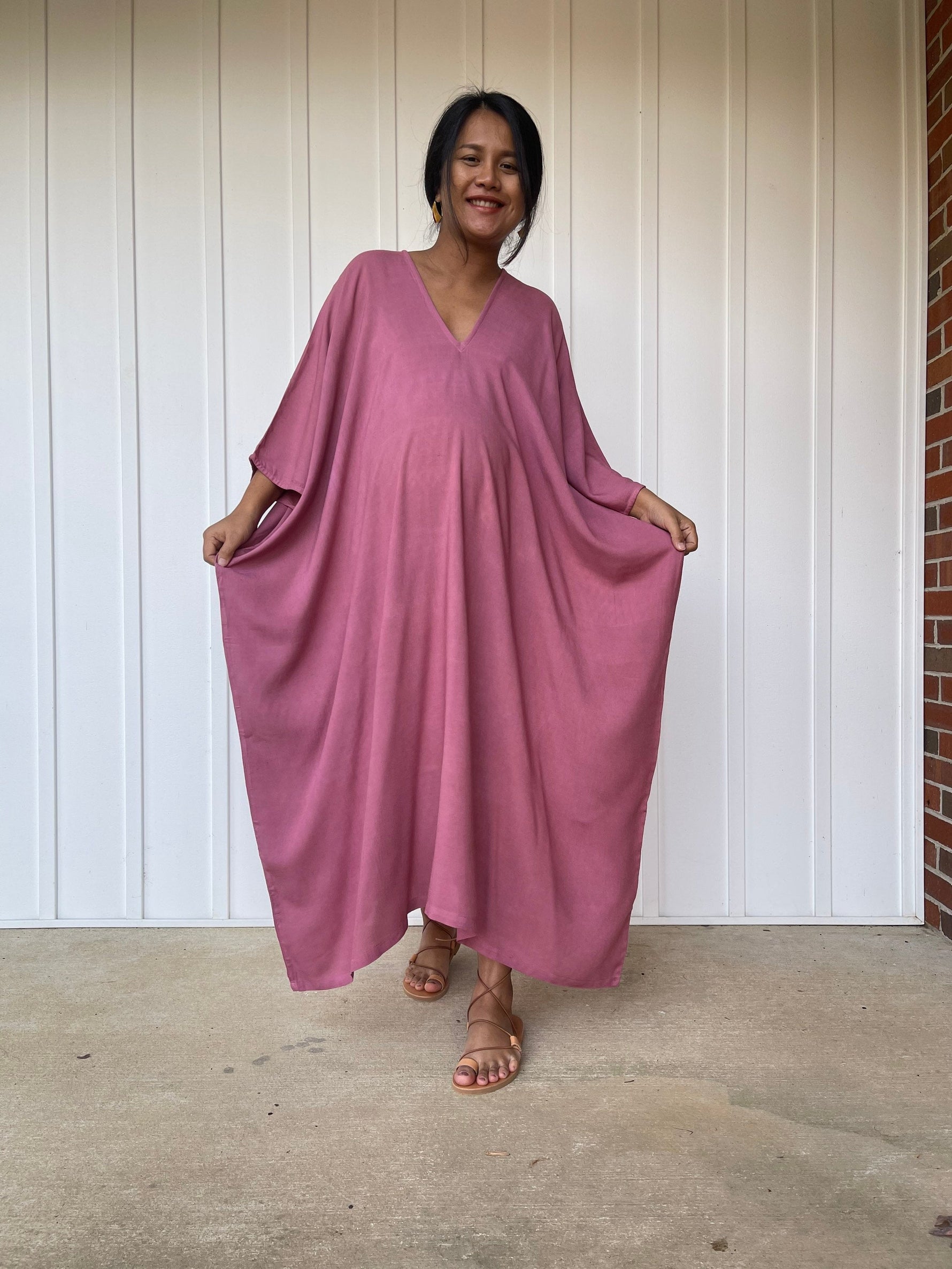 MALA handworks  Ruby Kaftan in Salmon Pink