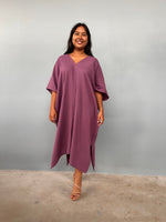 Skye Cotton Midi Kaftan in Mauve-DS-5-Mala Handworks