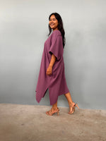 Skye Cotton Midi Kaftan in Mauve-DS-5-Mala Handworks