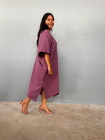 Skye Cotton Midi Kaftan in Mauve-DS-5-Mala Handworks