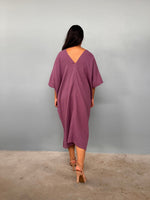 Skye Cotton Midi Kaftan in Mauve-DS-5-Mala Handworks