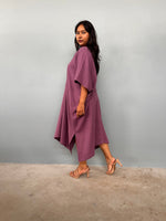 Skye Cotton Midi Kaftan in Mauve-DS-5-Mala Handworks