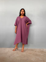 Skye Cotton Midi Kaftan in Mauve-DS-5-Mala Handworks