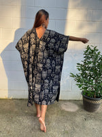MALA handworks  Skye Double Gauze Cotton Midi Kaftan - Hand Screened Kaftan, African Print