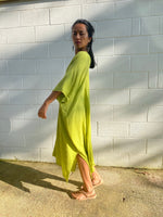 MALA handworks Skye Double Gauze Cotton Midi Kaftan in Light Green
