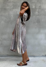 Skye Hand-Painted Cotton Kaftan in Mauve & Gray-DS-20-Mala Handworks