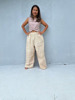 Tala Wide Leg Cotton Pants in Beige-VC-11-40-Mala Handworks